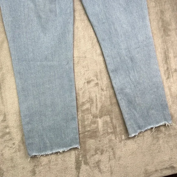 Paige Jeans Womens 31 Blue Hoxton Slim Crop Light Wash High Rise Frayed Denim - Picture 15 of 16